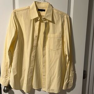 Banana Republic yellow button down size small 14-14.5 100% cotton